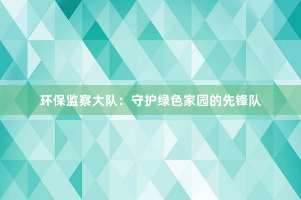 环保监察大队：守护绿色家园的先锋队